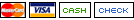 cash, checks, Visa, MasterCard